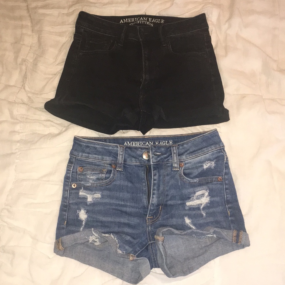 High waisted jean shorts